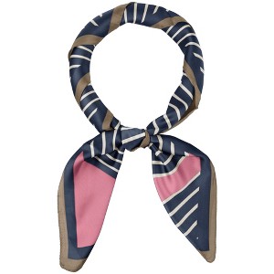Elerevyo Women's Striped Satin Square Silk Scarves Neckerchief 35.4"x35.4" - 1 of 4