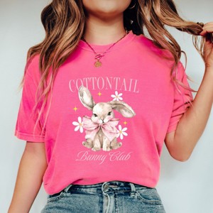 Simply Sage Market Coquette Cottontail Bunny Club Garment Dyed Tee - 1 of 4