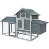 Resenkos Rabbit Hutch, Duck Cage Hutch,Chicken Coop, 59" Small Wooden Chicken coop Hen House Poultry Cage with 2 Doors, Nesting Box and Removable - 3 of 4