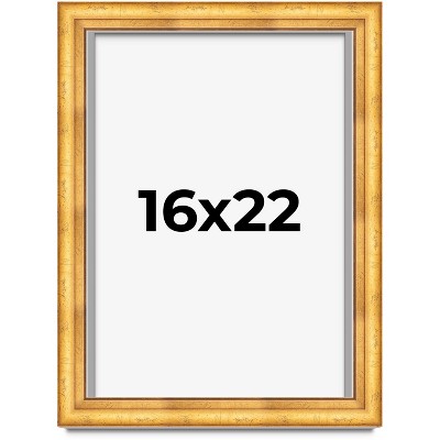 PosterPalooza | Shadow Box 1.75" Deep Gold Picture Frame - UV Acrylic, Foam Board Backing, Hanging Hardware
