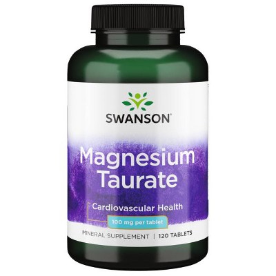 Swanson Mineral Supplements Magnesium Taurate 100 mg 120 Tabs.