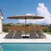 PURPLE LEAF 13ft Patio Market Umbrella and Base Double-Sided Rectangle Outdoor Table Sun Umbrellas with Crank - 3 of 4