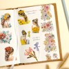 Wrapables Aesthetic Floral Fashion PET Washi Tapes for Scrapbooking, Stationery, Journaling, Diary, Card Making (Set of 2), Yellow and Coral - 3 of 4