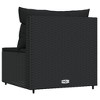 vidaXL Patio Middle Sofa with Cushions, Weather-Resistant Black Poly Rattan Material, Flexible Modular Design, Comfortable Outdoor Seating Solution - 4 of 4