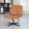 MAYEERTY Cross-Legged Chair,No Wheels Armless Swivel Home Office Chair - 3 of 4