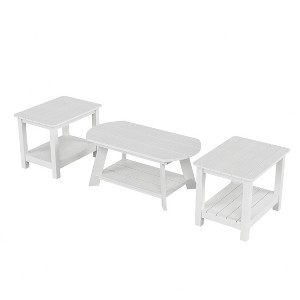 WestinTrends 3-Piece Outdoor Adirondack Coffee Table and Side Table Set - 1 of 4