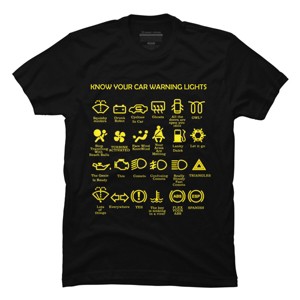 Men's Design By Humans KNOW YOUR CAR WARNING LIGHTS By MYSUNLIFE T-Shirt - 1 of 4
