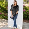 Amaryllis Women's Velvet Ruffle Sleeve Top Luxurious Soft Fabric Comfortable Relaxed Fit Stylish Versatile for Casual - 3 of 4