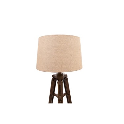 Mariner Adjustable Wood Tripod Floor Lamp with Burlap Shade
