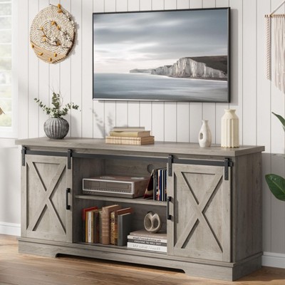 Farmhouse TV Stand for 65 Inch TV, Entertainment Center TV Media Console Table