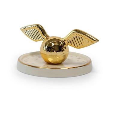 Robe Factory LLC Harry Potter Golden Snitch Ceramic Trinket Tray | 4 Inches