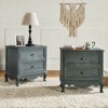 Set of 2 Galatea Traditional 24" Tall 2 - Drawer Nightstand with Two Drawers and Charging Station | KARAT HOME - 2 of 4