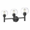 Sutton 3-Light Vanity Wall Sconce - Modern Steel Design with Clear Glass Shades - 2 of 4