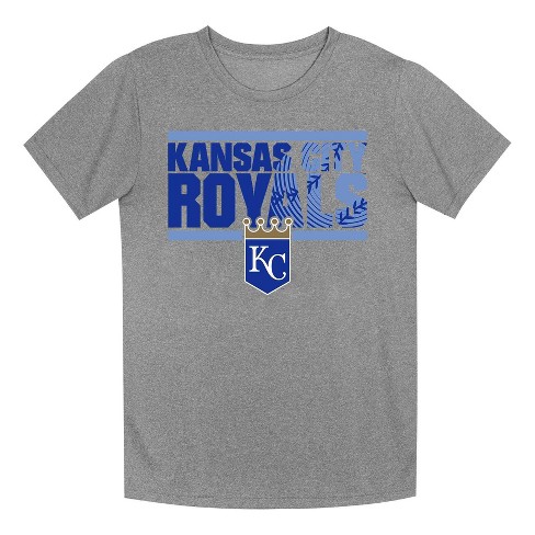 MLB Kansas City Royals Boys Gray Poly T Shirt M