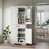 coucheta 72" Kitchen Pantry Cabinet with Drawer, 4 Adjustable Shelves, 6 Door Shelves, Coffee Bar Cabinet with Doors and Drawer, Farmhouse Style - 3 of 4