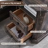 SinCiDo Nightstand with Charging Station & 2 Drawers, Farmhouse End Table, Wood Side Table for Bedroom, Living Room - 4 of 4