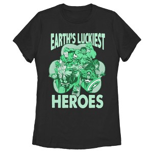 Women's Marvel Avengers St. Patrick's Day Earths Luckiest Heroes T-Shirt - 1 of 4