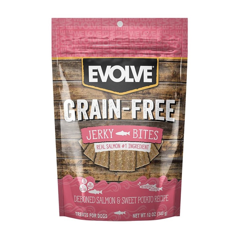 UPC 073657008507 product image for Evolve Grain-Free Jerky Bites Salmon Dog Treats - 12oz | upcitemdb.com
