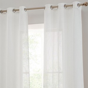 HLC.ME Emily Faux Linen Semi Sheer Light Filtering Grommet Lightweight Window Curtains Drapery Panels, Set of 2 - 1 of 4