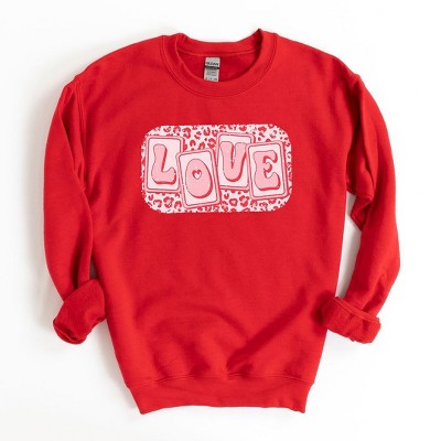 Simply Sage Market Women's Graphic Sweatshirt Love Leopard Blocks
