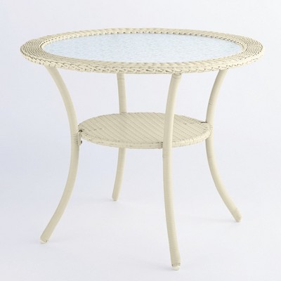 BrylaneHome Roma All-Weather Resin Wicker Bistro Table