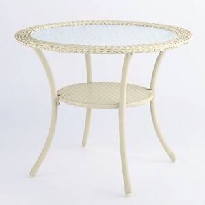 BrylaneHome Roma All-Weather Resin Wicker Bistro Table - 1 of 3