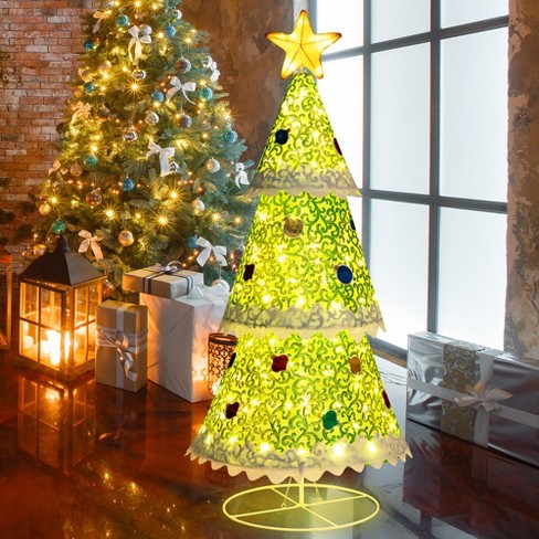 Prelit Artificial Christmas Tree with Remote Control Pencil RGB