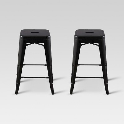 target black metal bar stools