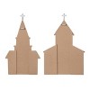 Transpac Large MDF/Metal Shaped Church Decor Set of 2 Christmas Home Decorations - 3 of 3
