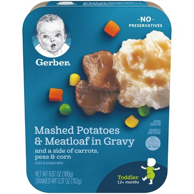 Gerber Lil' Entrees Mashed Potatoes & Meatloaf in Gravy with Carrots Peas & Corn Baby Meals - 6.67oz