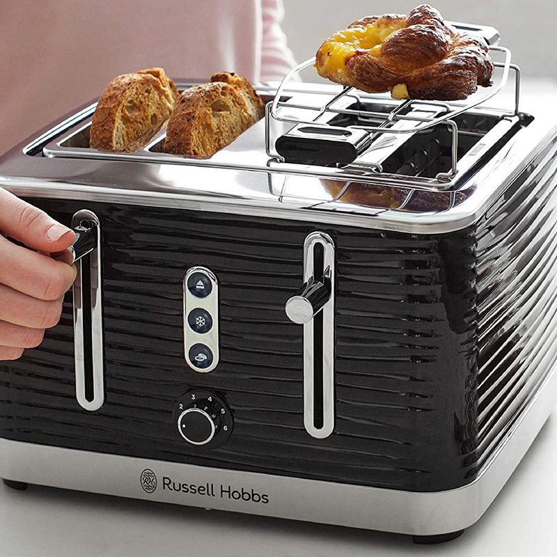 Russell Hobbs Retro Style 4 Slice Toaster in Black, 3 of 4