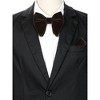 INSPIRE CHIC Men's Velvet Pre-Tied Solid Color Pocket Square Adjustable Bow Tie 1 Pair - 4 of 4