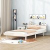 Streamdale Modern Design Twin Size Platform Bed Frame with Built-in USB Ports for White Washed Color - 3 of 4