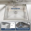 23x18 Inch Undermount Kitchen Sink, Stainless Steel Kitchen-Single Bowl Sinks, with Cutting Board for Bar, (Not Included Faucet), Silver - 2 of 4