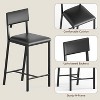 Nasitip 3-Piece Counter Height Dining Table Set for 2, w/Storage Shelves and 2 Upholstered Bar Stools, Small Space Kitchen Set - 3 of 4