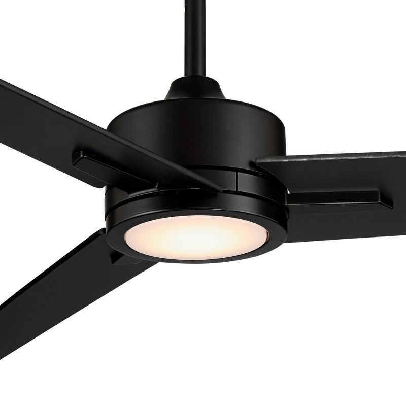 60" Casa Vieja Monte Largo Modern 3 Blade Indoor Ceiling Fan with Dimmable LED Light Remote Control Matte Black for Living Room Kitchen House Bedroom, 3 of 10