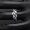 Trisha Anniversary Band Ring Blue Cz Black Rose Womens Ginger Lyne Collection - 2 of 4