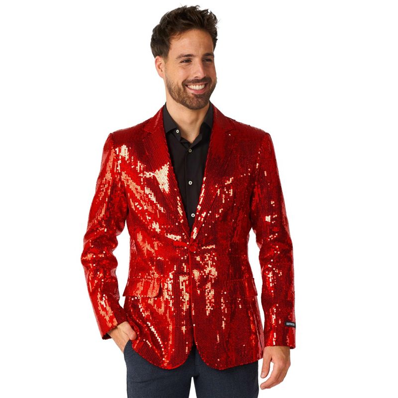 Suitmeister Men's Christmas Blazer - Sequins Red, 1 of 5