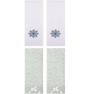 REGALWOVEN 4 Pcs 100% Cotton Floral Embroidered Soft Absorbent Decorative Hand Towel - 1 of 4