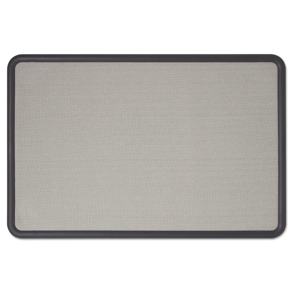 Quartet 7693G Contour Fabric Bulletin Board  36 x 24  Gray  Plastic Graphite Frame