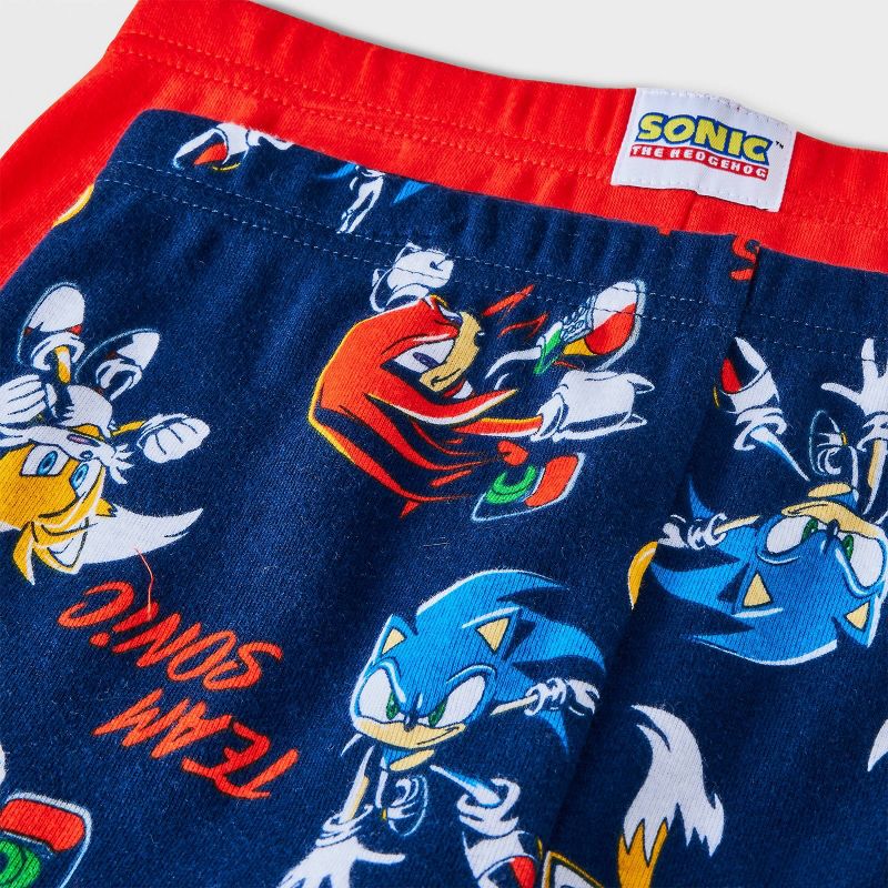 Boys&#39; Sonic the Hedgehog 4pc Snug Fit Pajama Set - Navy Blue, 4 of 5