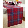 Solino Home Linen Plaid Table Runner | Red Tartan Plaid - 3 of 4