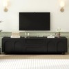 Spassway White TV Stand with Rebound Device Storage Cabinet with 2 Drawers Entertainment Center with Arched Doors for TVs up to 75" - 2 of 4