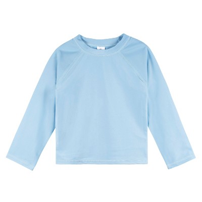 Gerber Baby And Toddler Long Sleeve Solid Swim Rashguard - Light Blue - 0-3  Months : Target