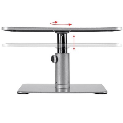 Adjustable Silver Monitor Riser Stand with Non-Slip Surface