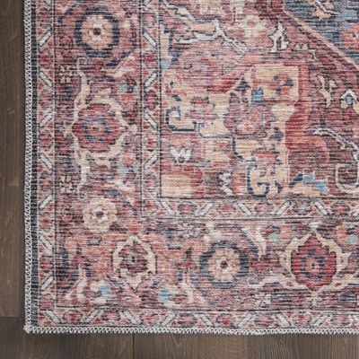 Multicolor Floral Cotton Chenille Runner Rug, 2' x 6'