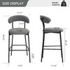 Kumasinova 26'' Counter Height Bar Stools Set of 2, Teddy Fabric Kitchen Island Counter Stool for Kitchen Counter, Upholstered Armless Dining Chair - 4 of 4