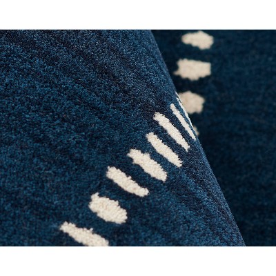 Simba Hand-Tufted Navy Wool Rectangular Rug - 3'6" x 5'6"