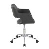 Sapphtopaz Modern Office Chair with Open Back Upholstered Height Adjustable Swivel Task Chair with Matel Base Vanity Chair for Home Office - 4 of 4