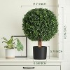 Orieon 2 Pack 24" Artificial Boxwood Topiary Ball Trees, UV Resistant Faux Plants in Nursery Pots, Indoor Outdoor Fake Plants for Home Office - 2 of 4